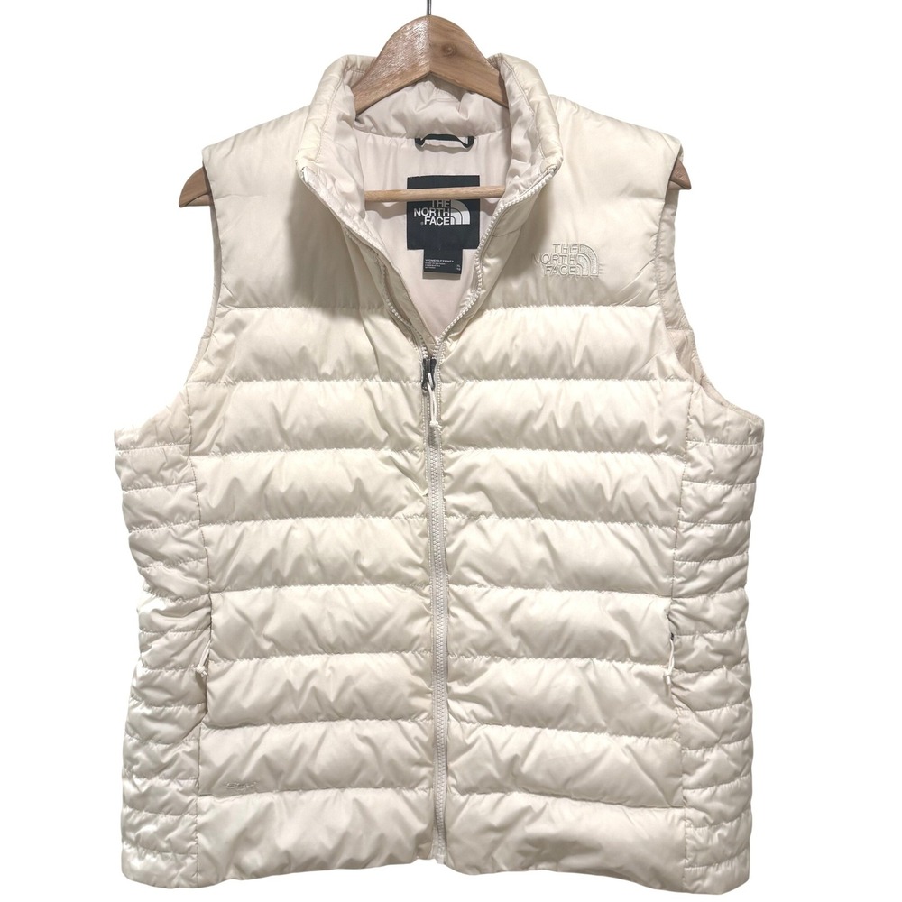 The North Face Aconcagua 2 Down Vest Womens XL Cream 550 Fill Puffer